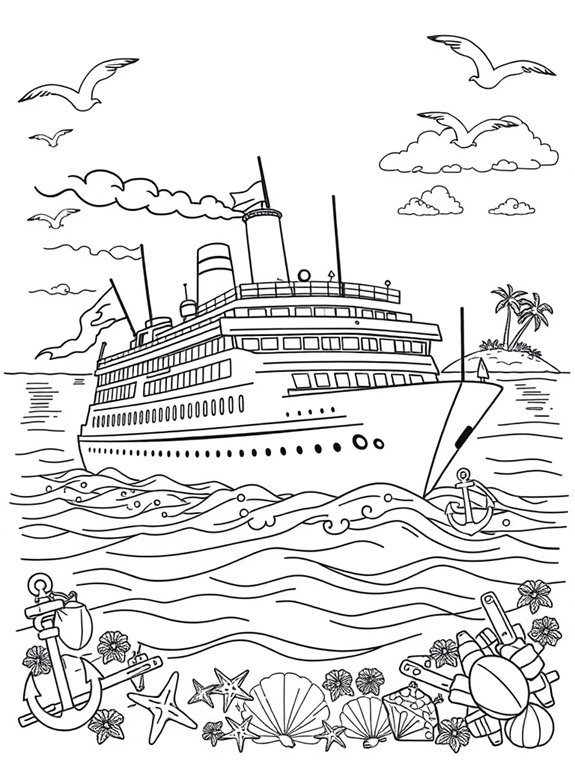 nautical themed coloring page