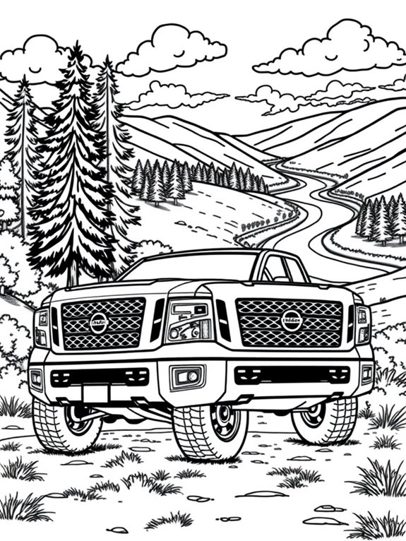 nissan titan nature coloring page