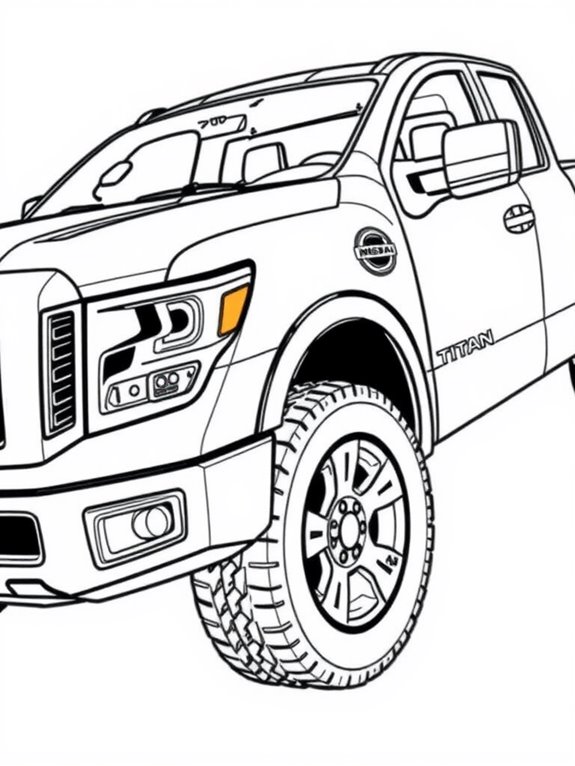 nissan titan truck coloring page