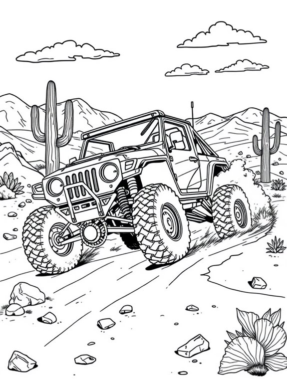 off road desert rally coloring