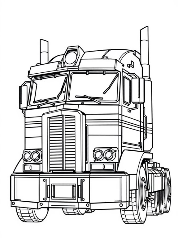 optimus prime coloring page