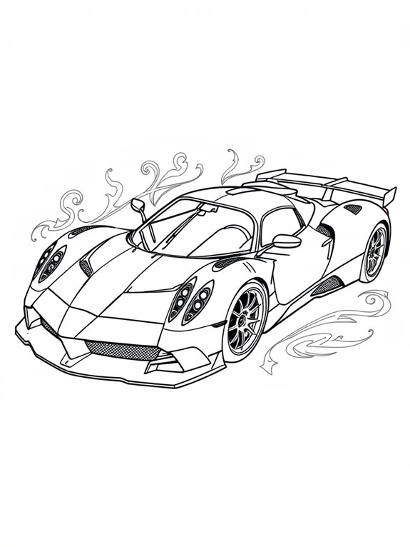 pagani car coloring page