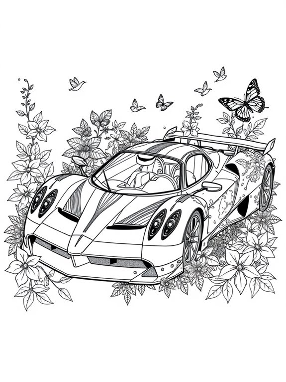 pagani nature themed coloring page