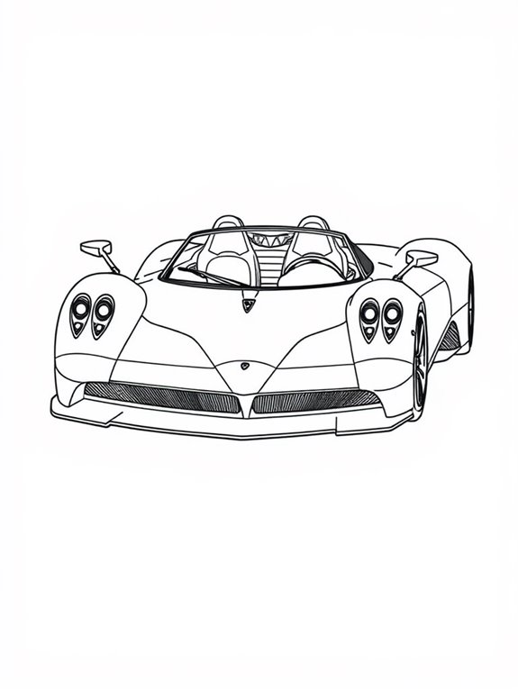 pagani roadster coloring activity