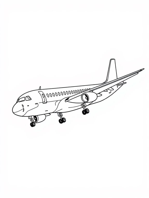 passenger airplane coloring activity