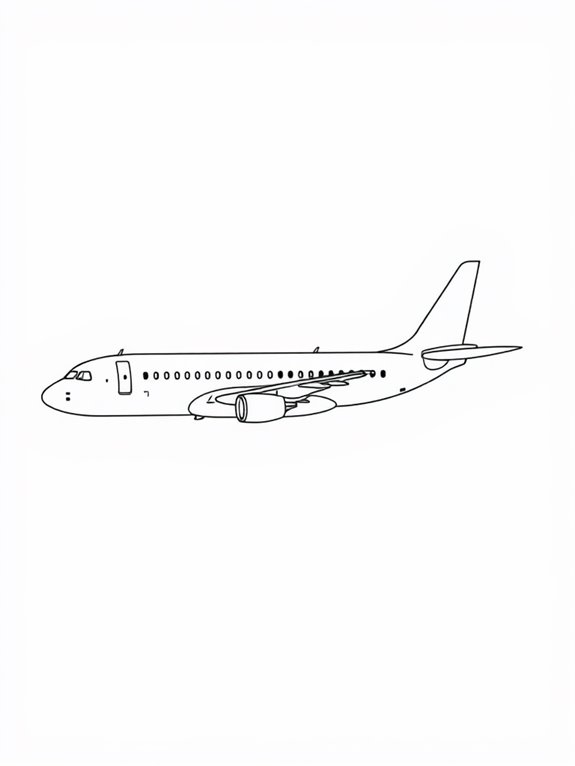 passenger airplane coloring page