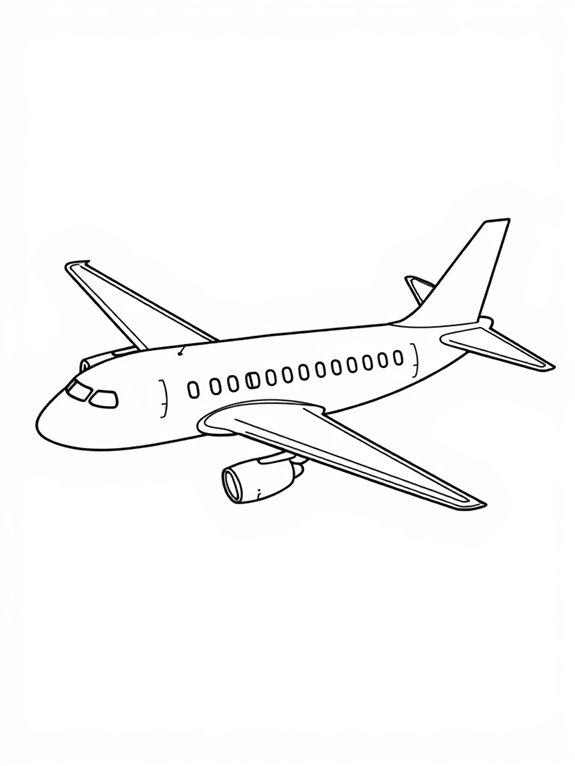 passenger airplane coloring page