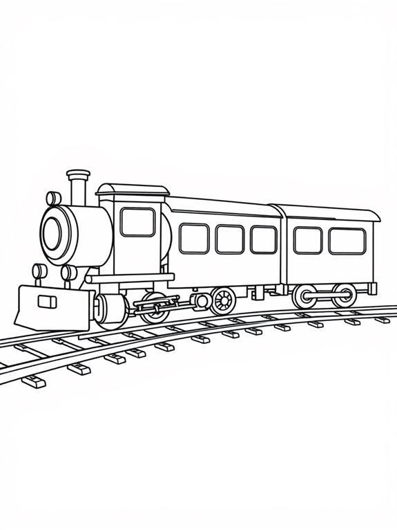 passenger train coloring page