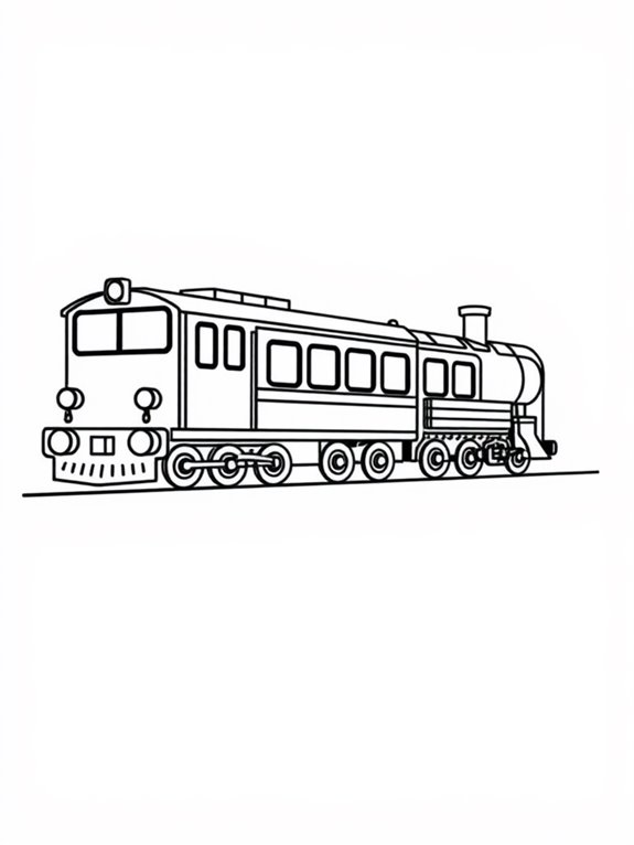 passenger train coloring page