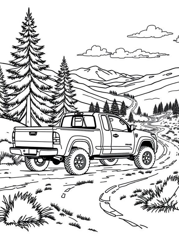 pickup truck in nature