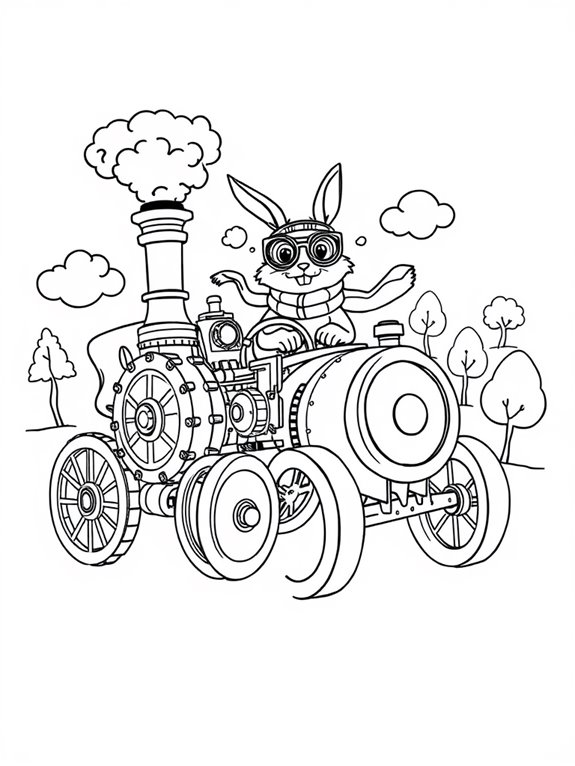 playful animal steam car