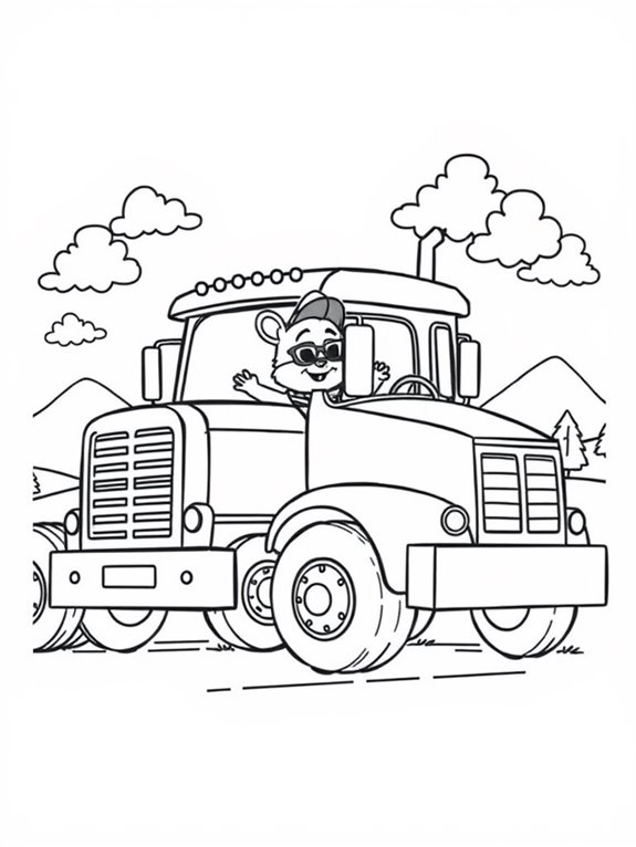 playful animal truck driver