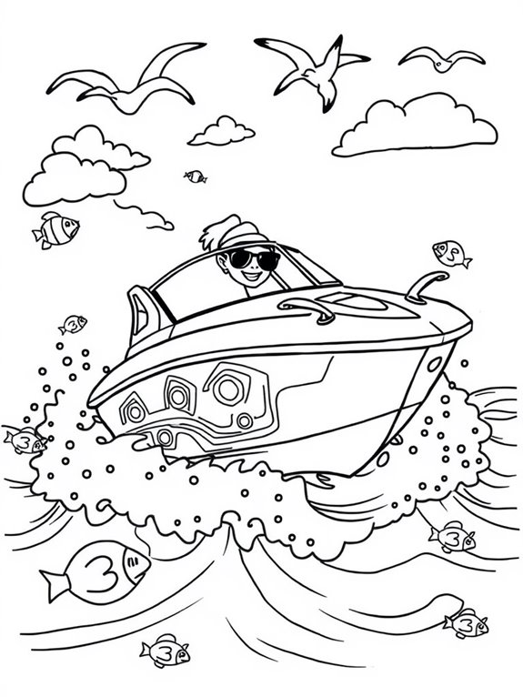 playful boat coloring fun