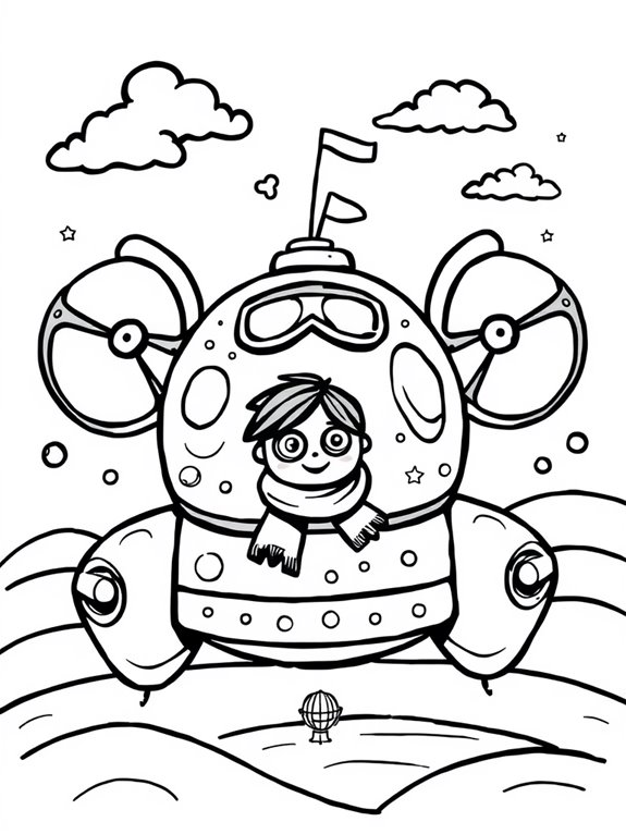 playful hovercraft coloring fun