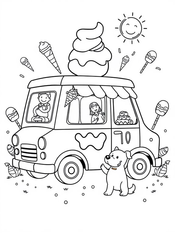 playful ice cream characters