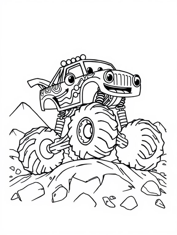 playful monster truck coloring