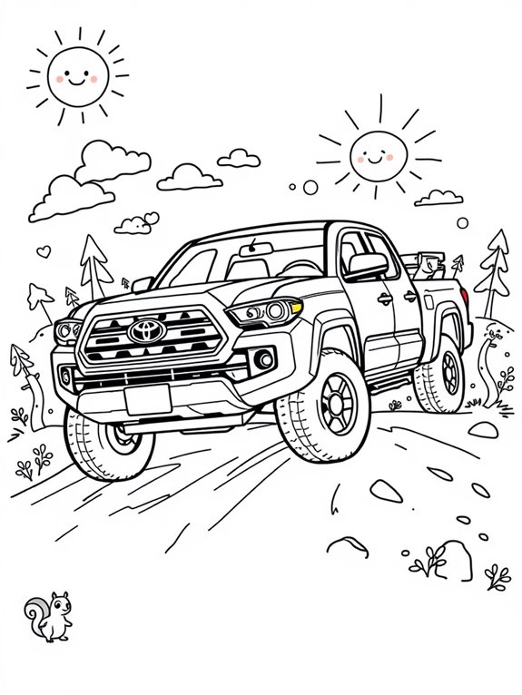 playful tacoma coloring page