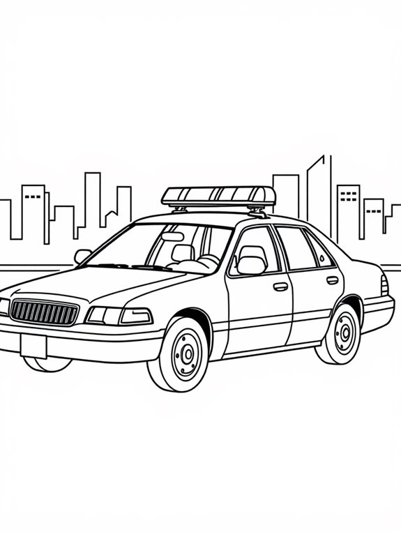 police car coloring page