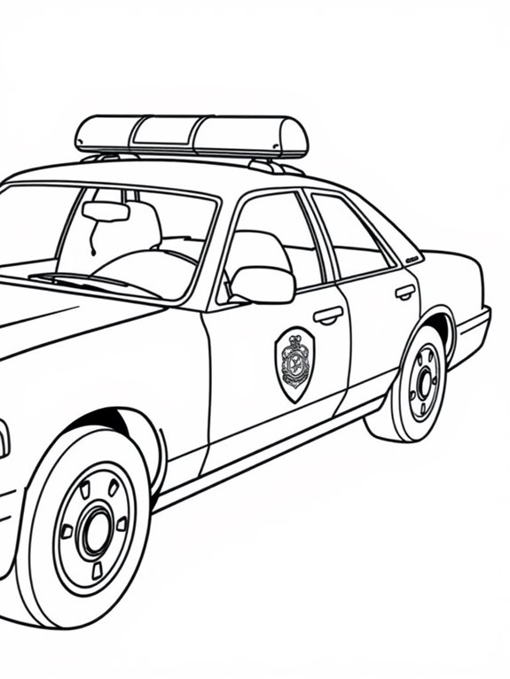 police car line art