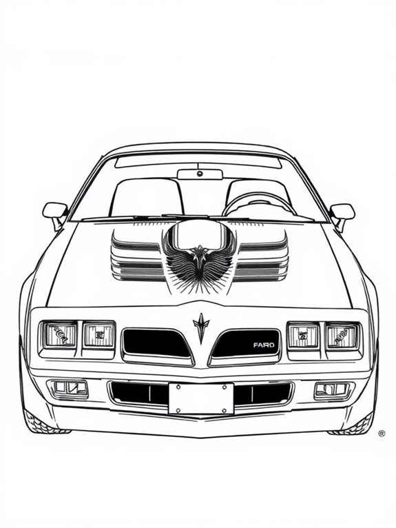 pontiac firebird coloring outline