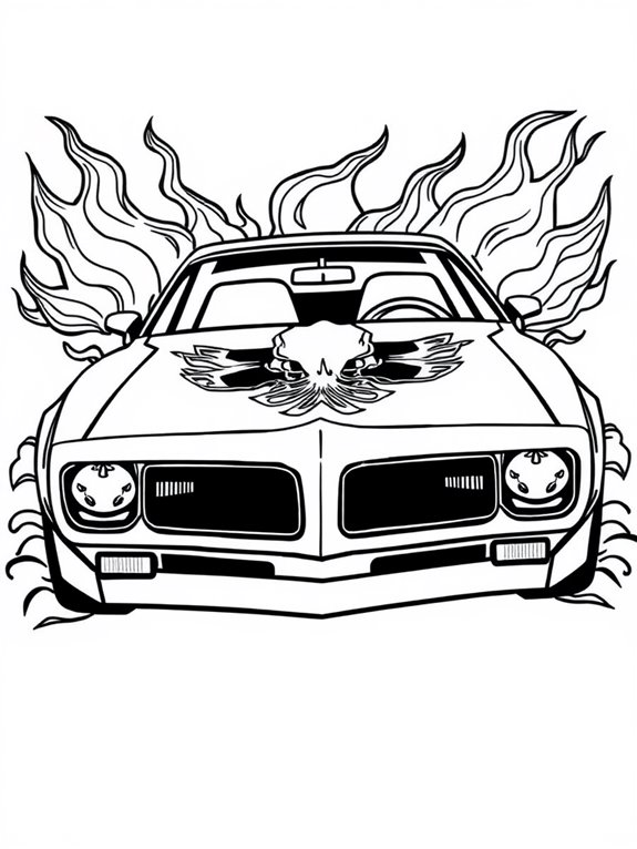 pontiac firebird with flames