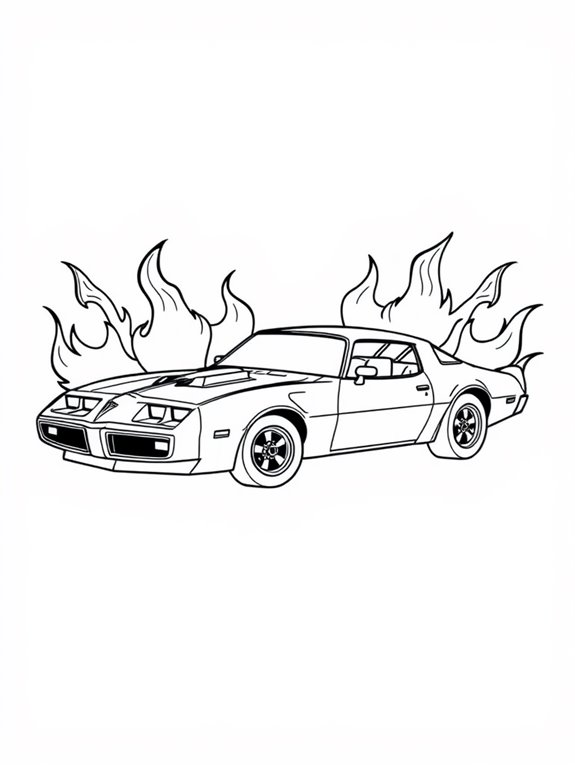 pontiac firebird with flames