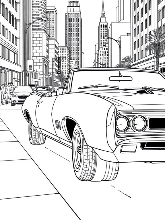 pontiac gto city coloring