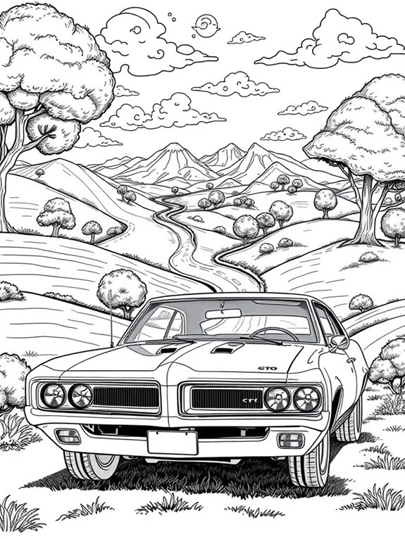 pontiac gto coloring page