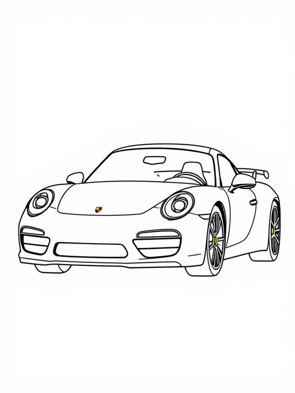 porsche car coloring page