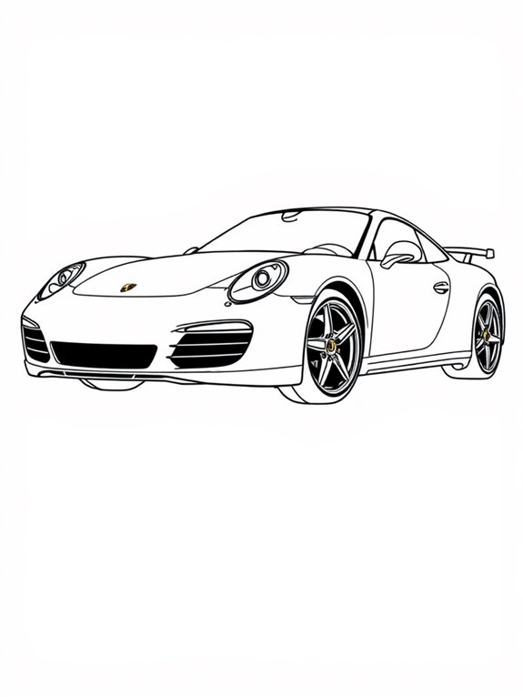 porsche coloring page design