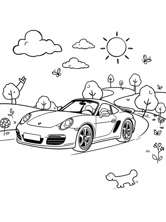 porsche coloring page fun