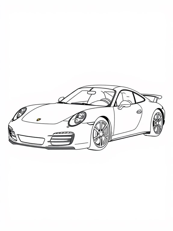 porsche coloring page outline