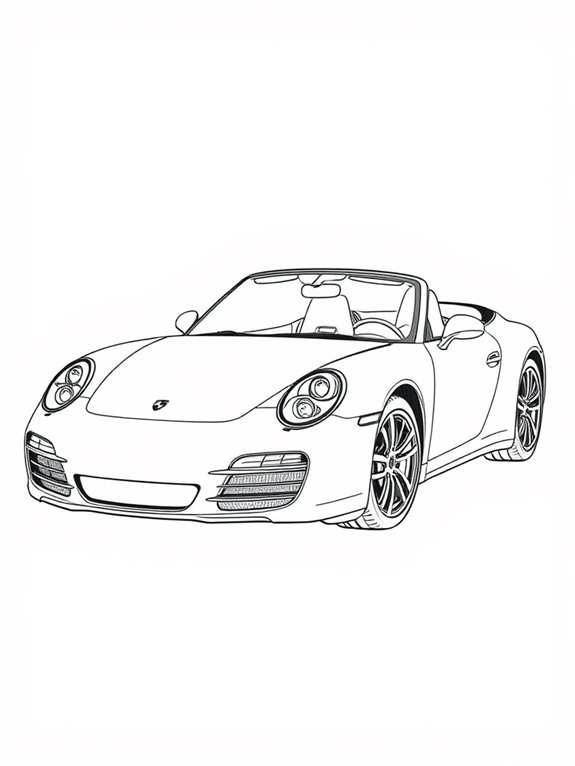 porsche convertible coloring page