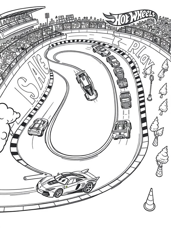 race track coloring page