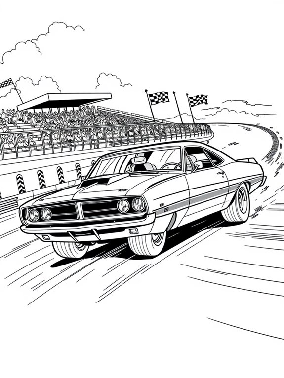 racing muscle car scene