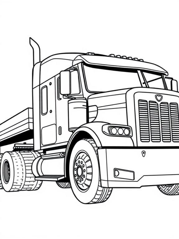 racing themed semi truck illustration