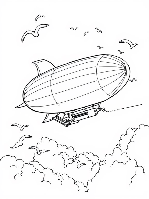 racing zeppelin coloring page