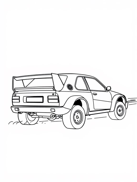 rally car coloring page