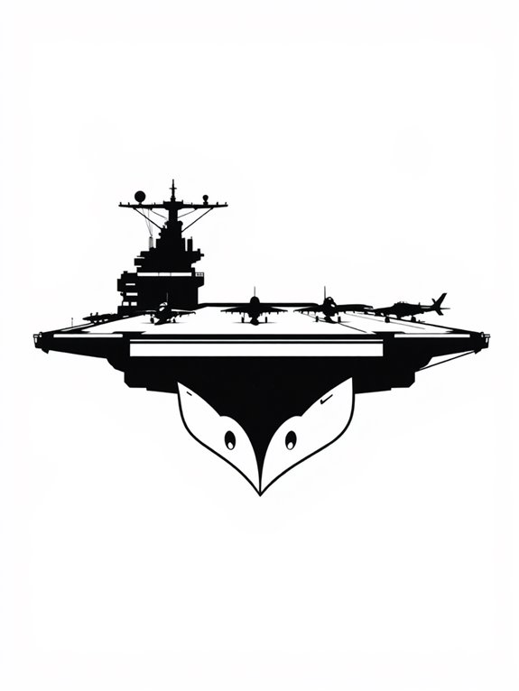 realistic aircraft carrier silhouette