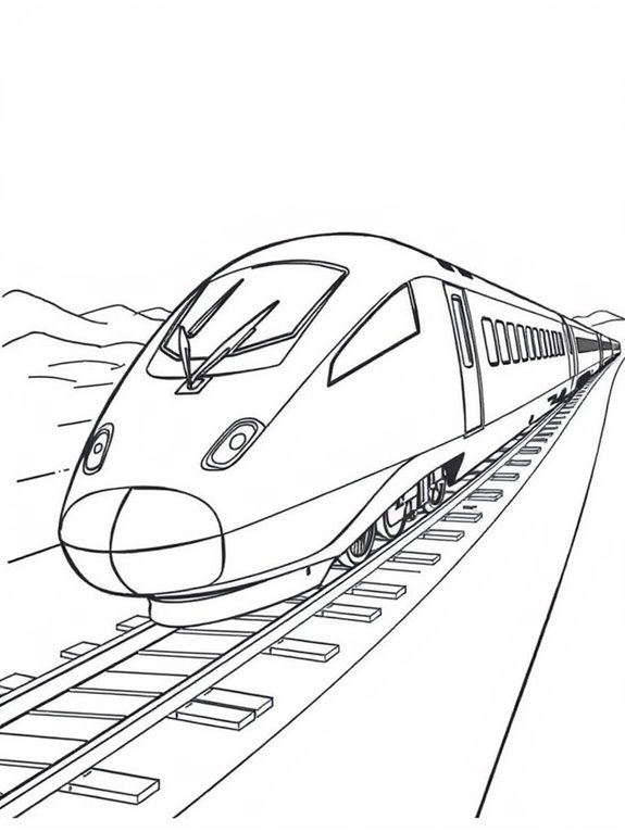 realistic bullet train outline