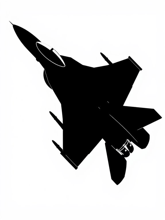 realistic fighter jet silhouette