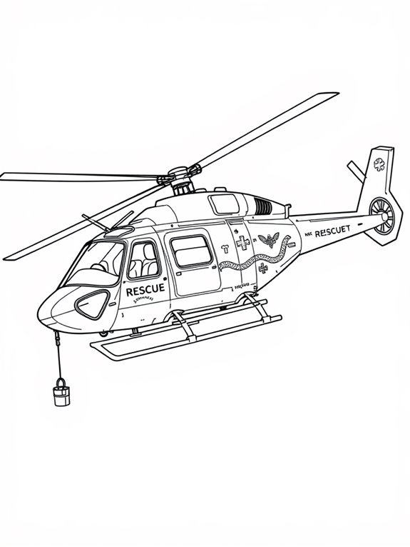 rescue helicopter coloring page