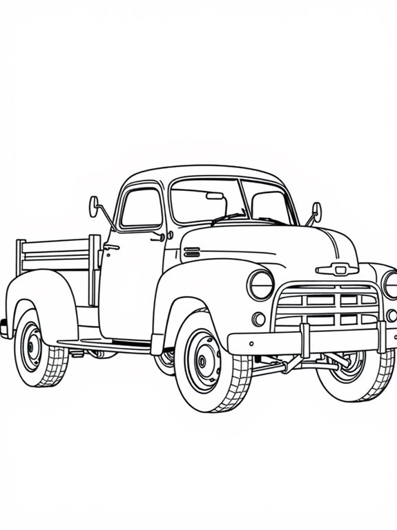 retro pickup truck coloring