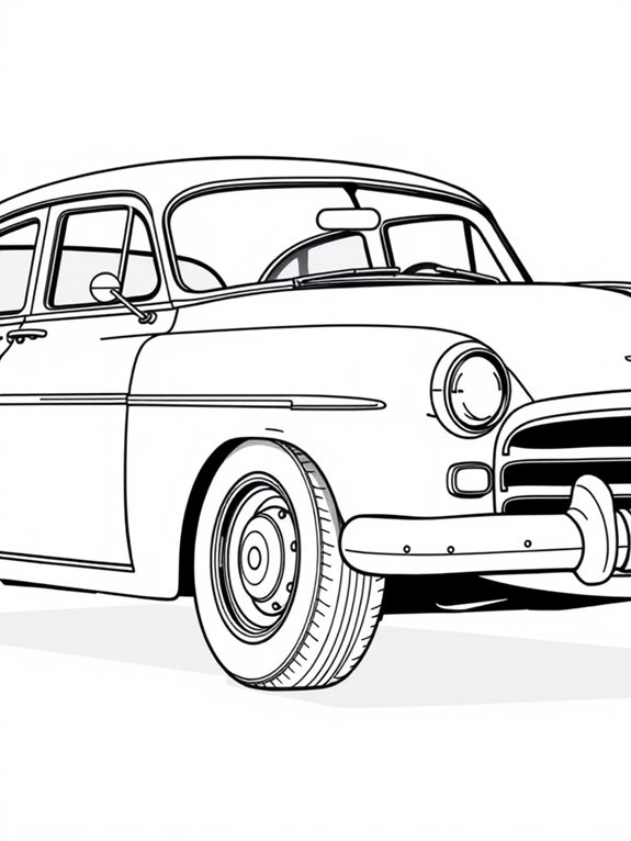 retro sedan coloring page