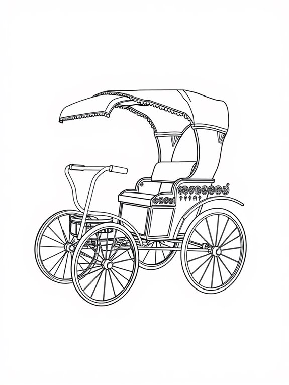 rickshaw coloring page design