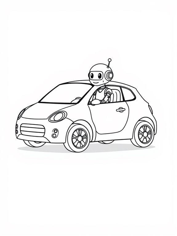 robot driver coloring page