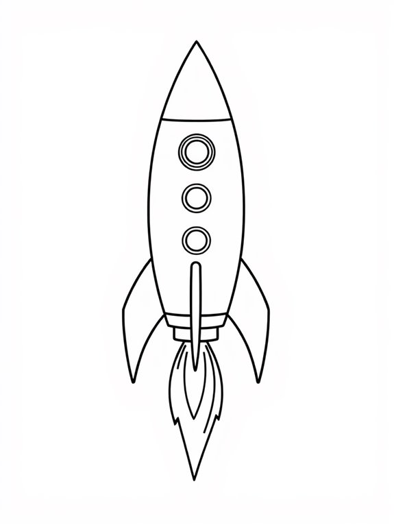 rocket coloring page design