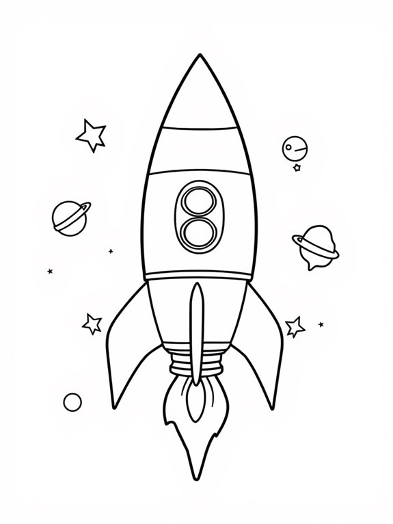 rocket ship coloring activity