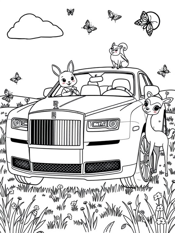 rolls royce coloring page fun