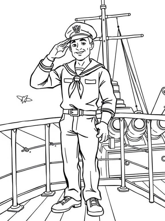 sailor coloring page illustration